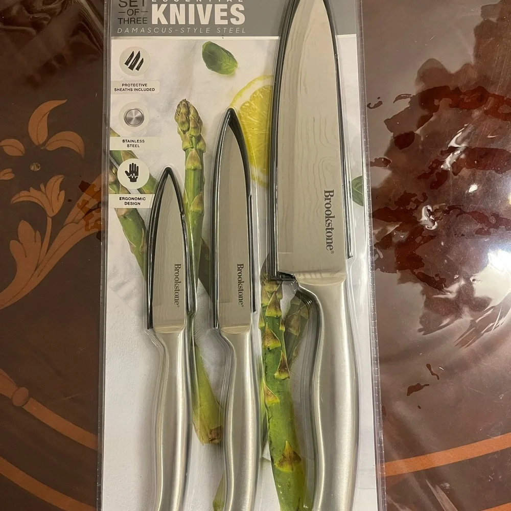 Brookstone Silver Kitchen Knife Set Modern Design
